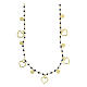 Necklace of gold plated 925 silver, heart-shaped charms, 46 cm circumference s1