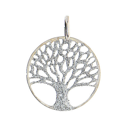 Round pendant made of 925 sterling silver depicting the Tree of Life 1