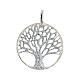 Round Tree of Life medallion tin 925 silver diamond decor 2 cm s1