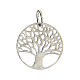 Round Tree of Life medallion tin 925 silver diamond decor 2 cm s3