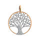 Rose silver diamond pendant Tree of life 2 cm s1