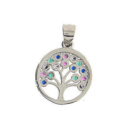 Tree of Life medallion with colored zircons in 925 silver 3