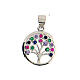Tree of Life medallion with colored zircons in 925 silver s1