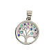 Tree of Life medallion with colored zircons in 925 silver s3