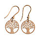 Earrings with Tree of Life, rosé 925 silver, 1.5 cm s1