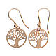 Earrings with Tree of Life, rosé 925 silver, 1.5 cm s3