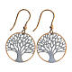 925 rosé silver earrings Tree of Life diamond 2 cm s1
