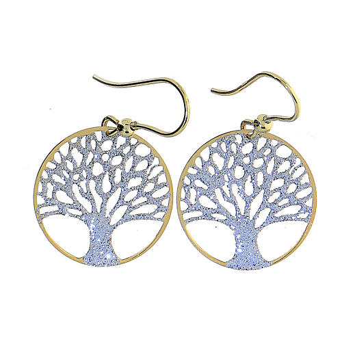 Gold plated earrings, Tree of Life, 925 silver, 2 cm 1