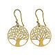 Gold plated earrings, Tree of Life, 925 silver, 2 cm s3