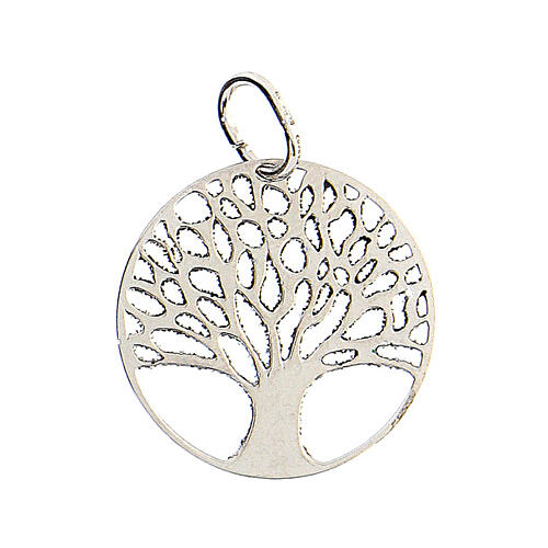 Ciondolo Albero Vita argento 925 diamantato bianco nero 2 cm 3