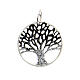 Ciondolo Albero Vita argento 925 diamantato bianco nero 2 cm s1