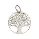 Ciondolo Albero Vita argento 925 diamantato bianco nero 2 cm s3