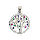 Tree of Life pendant, 1.8 cm, 925 silver and colourful zircons s1