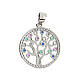Tree of Life pendant, 1.8 cm, 925 silver and colourful zircons s3