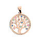 Tree of Life pendant, 2 cm, rosé 925 silver and colourful zircons s3
