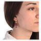 Boucles d'oreilles Arbre de la Vie argent 925 diamanté rouge 2 cm s2