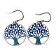 Tree of Life earrings blue diamond 925 silver 2 cm s1