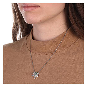 Tree of Life necklace pendant 925 silver zircons