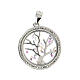 Tree of Life pendant, 925 silver, colourful zircons in the circle s5