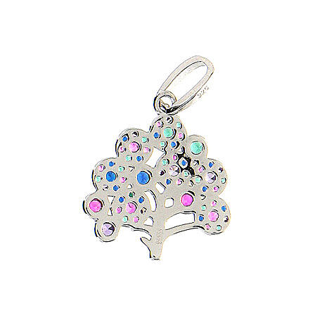 Tree of Life pendant, colourful zircons, 925 silver 3