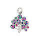 Tree of Life pendant, colourful zircons, 925 silver s1