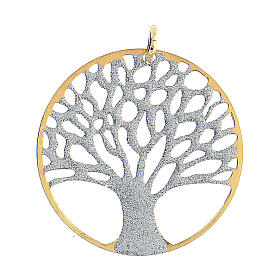 Tree of Life pendant, gold plated diamond 925 silver, 3.5 cm diameter