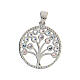 Round pendant, Tree of Life with pastel-coloured zircons, 925 silver s3