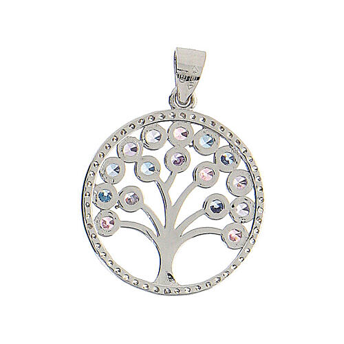 Colgante Árbol de la Vida zircones coloreados plata 925 3