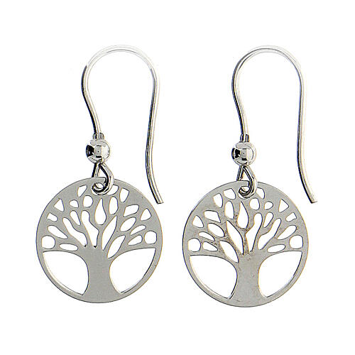 Earrings with cut-out Tree of Life, 925 silver 3