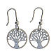 Tree of Life earrings, 925 silver with diamond finish s1