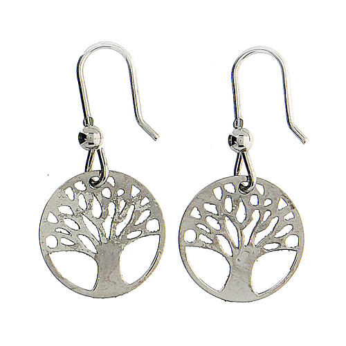 Tree of Life silver diamond-coated earrings 3