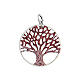 Tree of Life pendant in 925 silver with red diamond s1