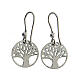 Tree of Life earrings, 925 silver with green diamond finish s3