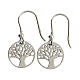 Silver 925 Tree of Life earrings with golden diamonds s3