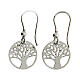 Silver diamond earrings Tree of Life 1.5 cm s3