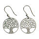 Earrings with green diamond Tree of Life medal, 925 silver s3