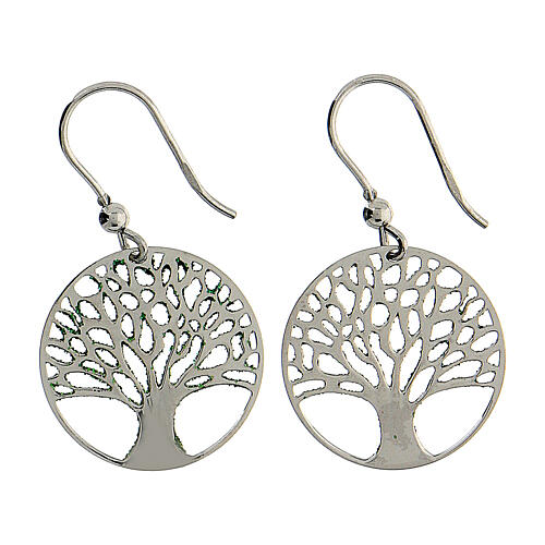 Orecchini Albero della Vita diamantato verde argento 925 3