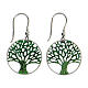 Orecchini Albero della Vita diamantato verde argento 925 s1