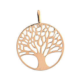 Tree of Life pendant in rose-coloured 925 silver 2 cm