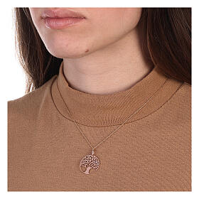 Tree of Life pendant in rose-coloured 925 silver 2 cm