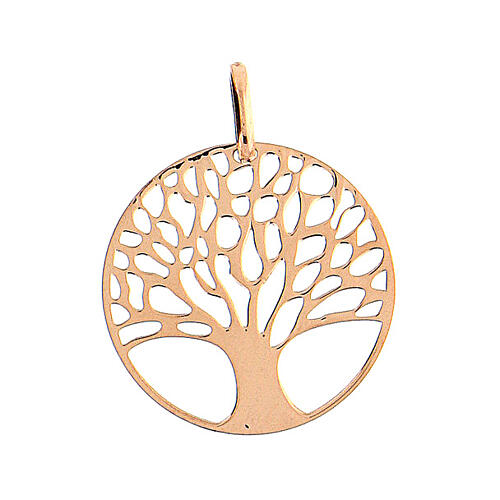 Tree of Life pendant in rose-coloured 925 silver 2 cm 1