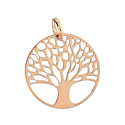 Tree of Life pendant in rose-coloured 925 silver 2 cm 3