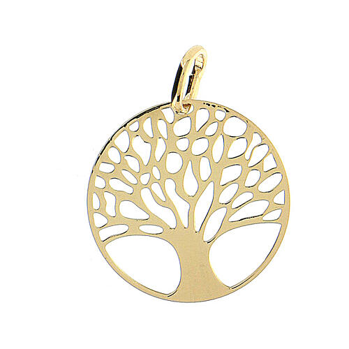 Golden 925 silver Tree of Life pendant 2 cm 1