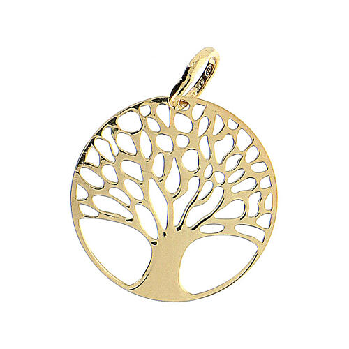 Golden 925 silver Tree of Life pendant 2 cm 3