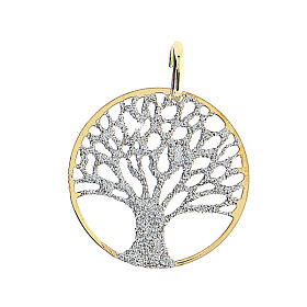 Ciondolo Albero Vita diamantato dorato argento 925
