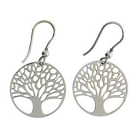 Tree of Life earrings polished 925 silver 2 cm