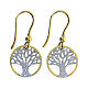 Gold-plated 925 silver diamond Tree of Life earrings 1.5 cm s1
