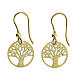 Gold-plated 925 silver diamond Tree of Life earrings 1.5 cm s3