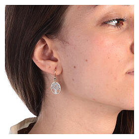Golden Tree of Life earrings 925 silver diamonds 1.5 cm