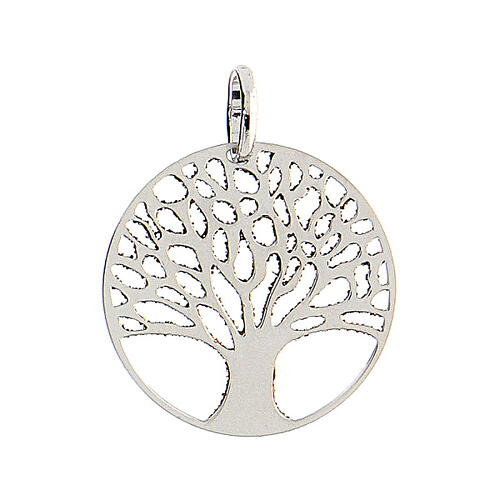 Round pendant 2 cm 925 silver diamonds Tree of Life 3